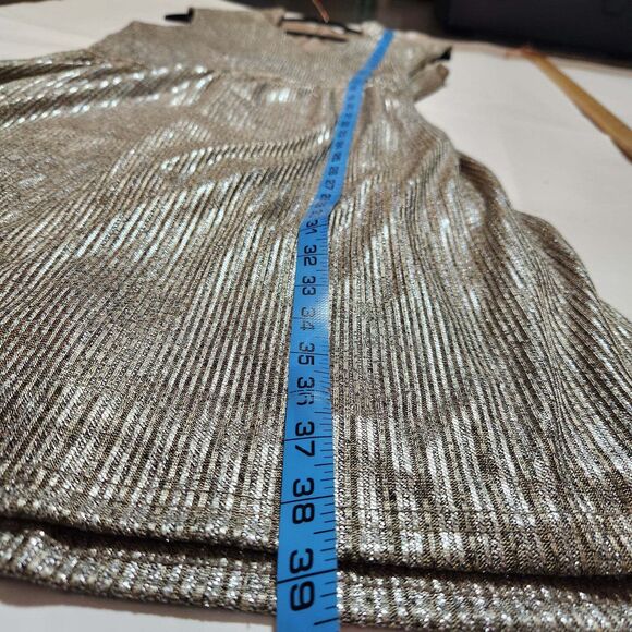 Bishop + Young Metallic Faux Wrap Dress Holiday Evening Size M - Picture 6 of 10